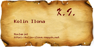 Kolin Ilona névjegykártya